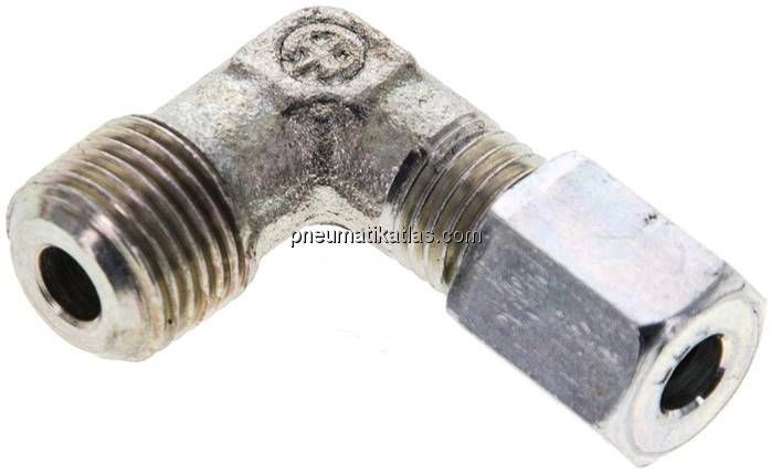 Winkel-Schneidringverschraub. NPT 1/8"-4 LL (M8x1), Stahl verzinkt