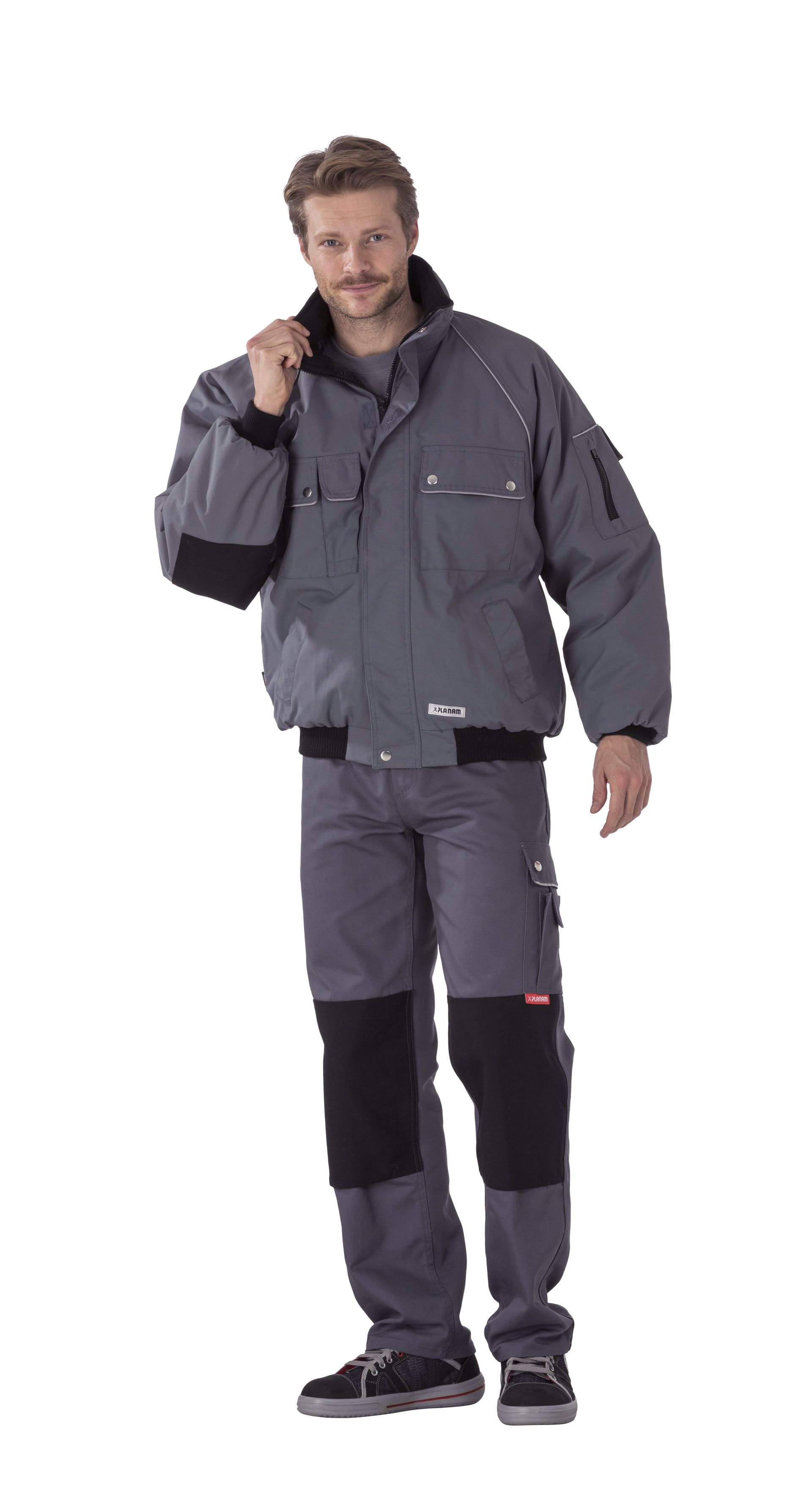 Planam Winterblouson Canvas 320, Outdoor grau/schwarz Gr. S