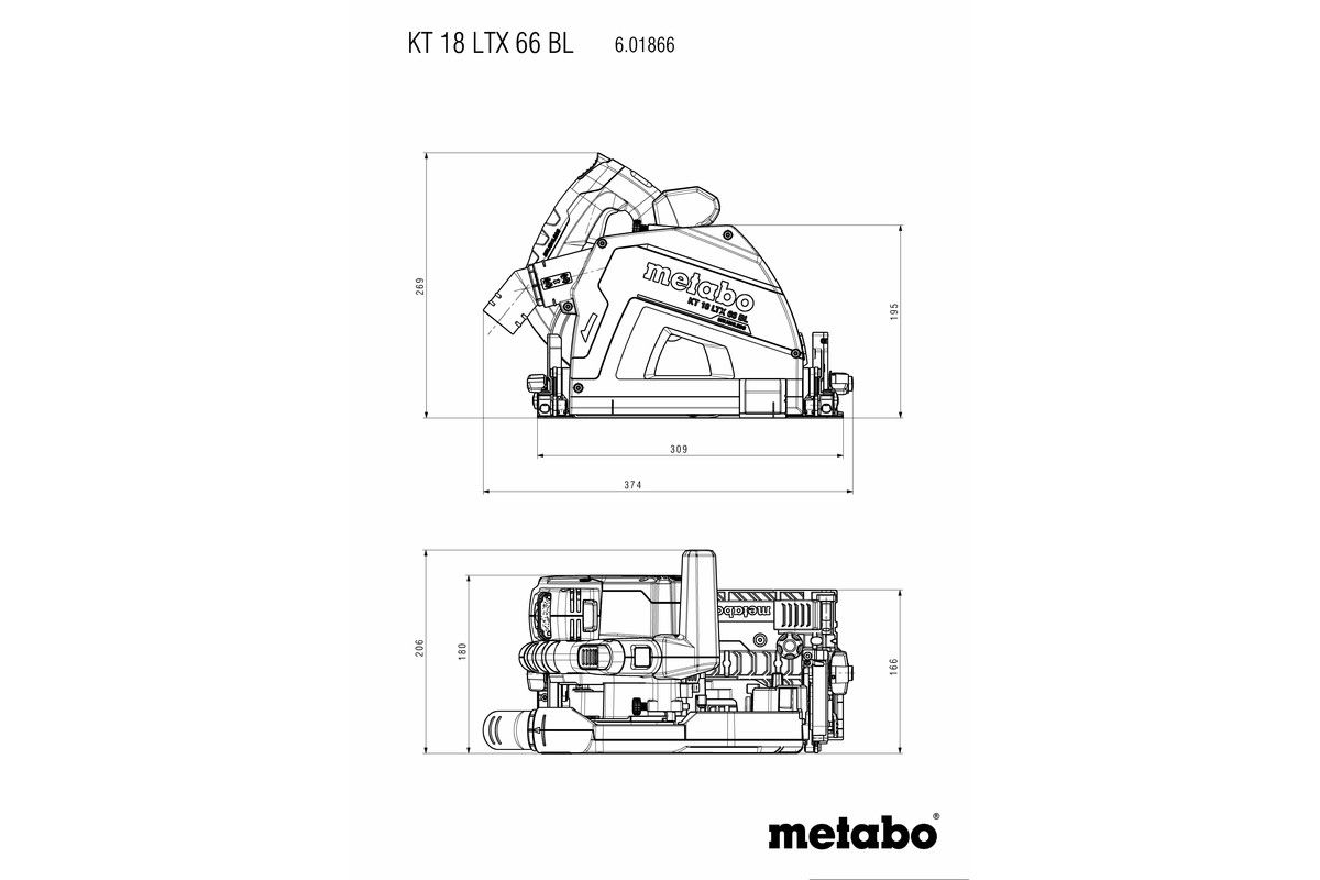 Akku-Tauchkreissäge solo KT 18 LTX 66 BL Metabo ohne Akku ohne Ladegerät Metabox