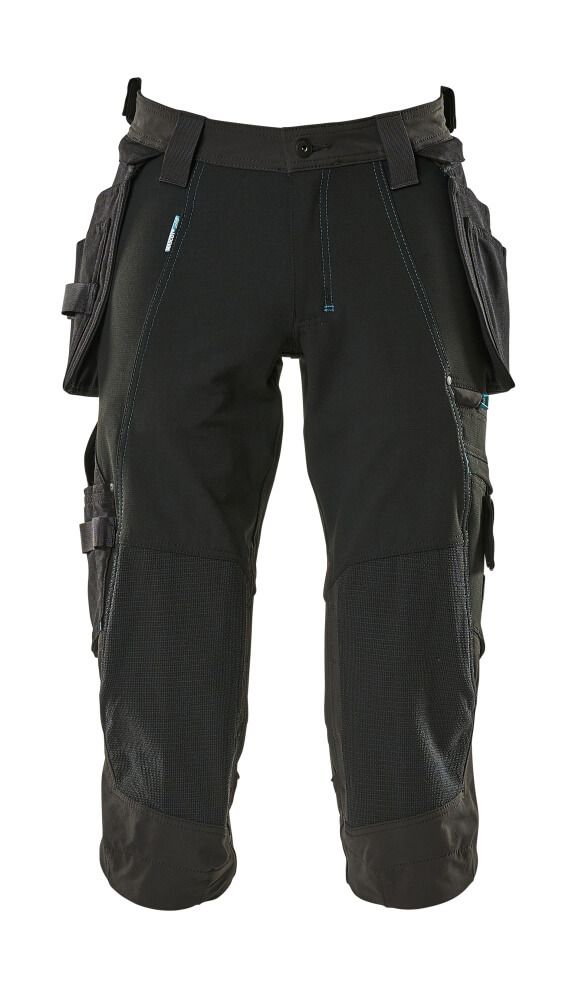 Dreiviertel-Hose mit Hängetaschen Schwarz, C42
