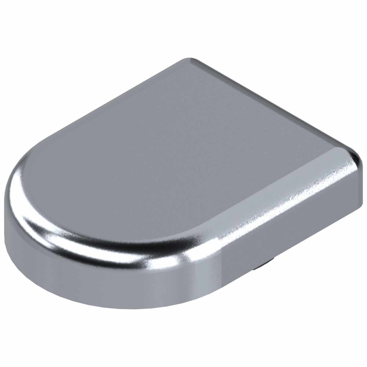 Glastürscharnier-Topfabdeckkappe, D-Form, verchromt