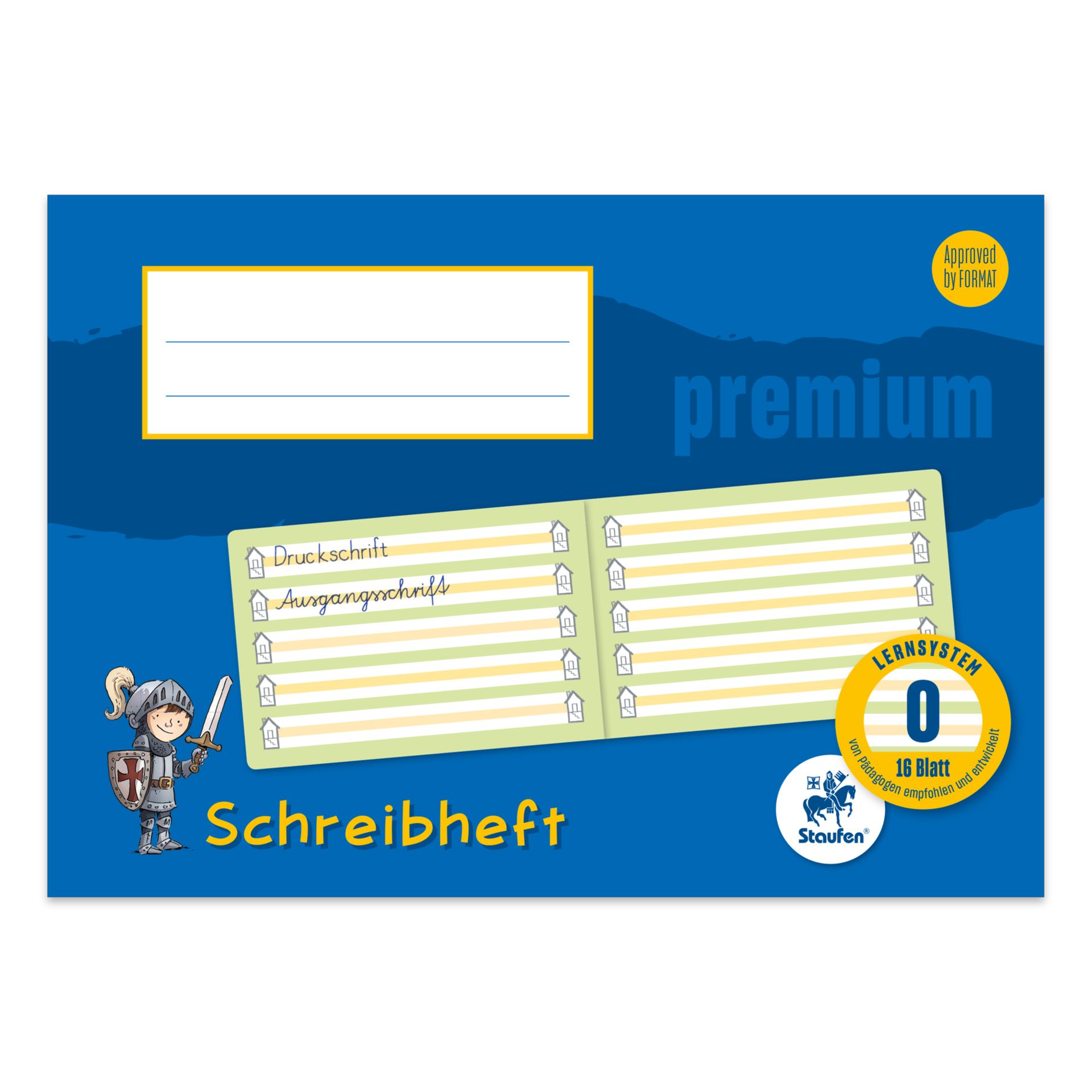 Schreiblernheft Premium Lin0 A5quer 16Bl 90g lin