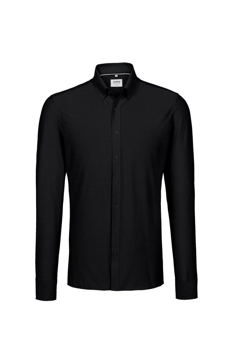 HAKRO Hemd Natural Stretch Regular 130 schwarz, XL