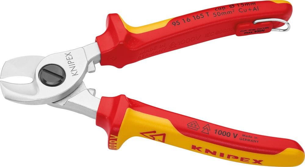 Kabelschere VDE 165mm m.Si-Öse Knipex