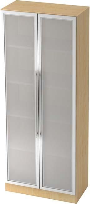 Schrank grau/Ahorn 2004x800x420mm m.Glastüre