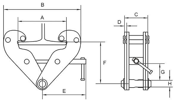 Trägerklemmen TK 1,0t Spannbereich 75-230mm
