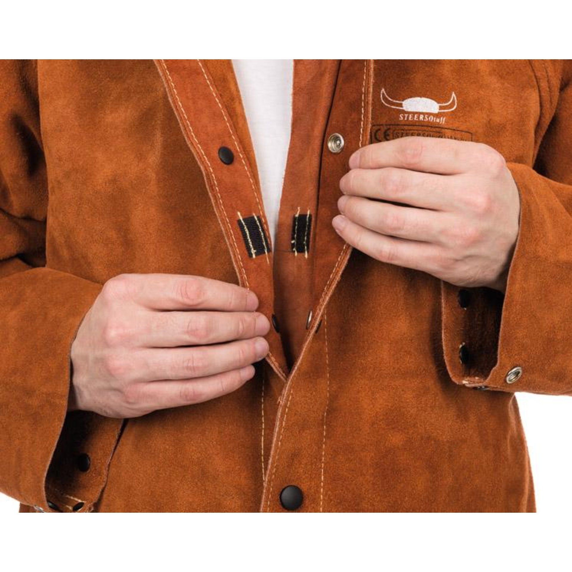 Lava Brown Schweißerjacke Spalt Rindleder
