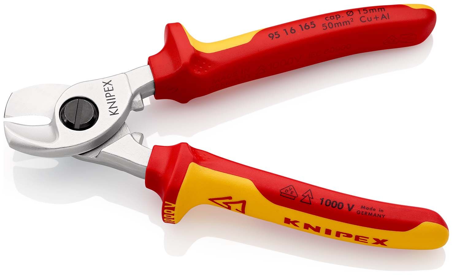 KNIPEX Kabelschere isoliert mit Mehrkomponenten-Hüllen,