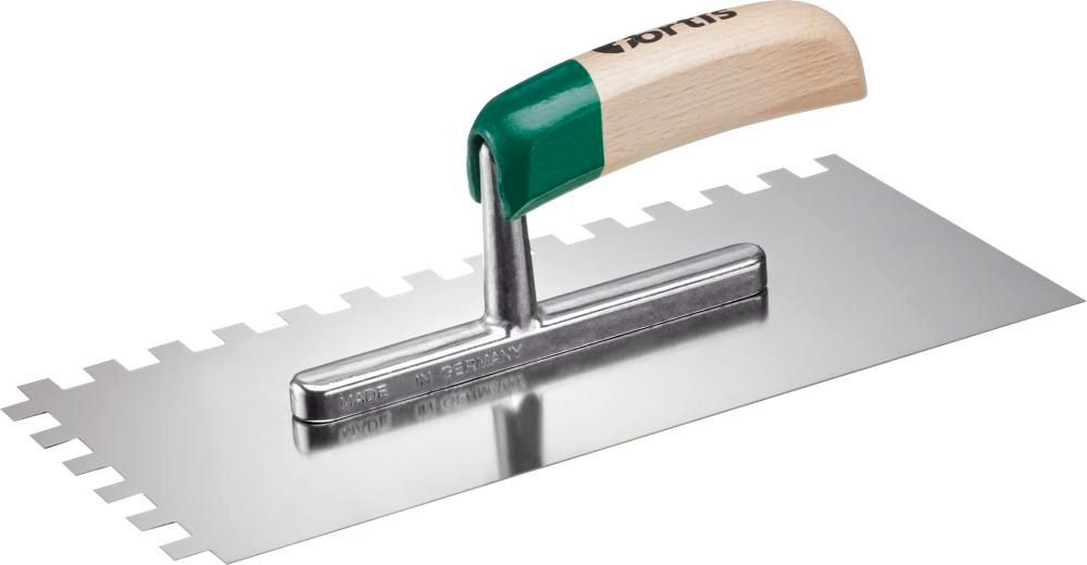 Glättekelle gezahnt rfr. 280x130 mm 10x10 mm FORTIS