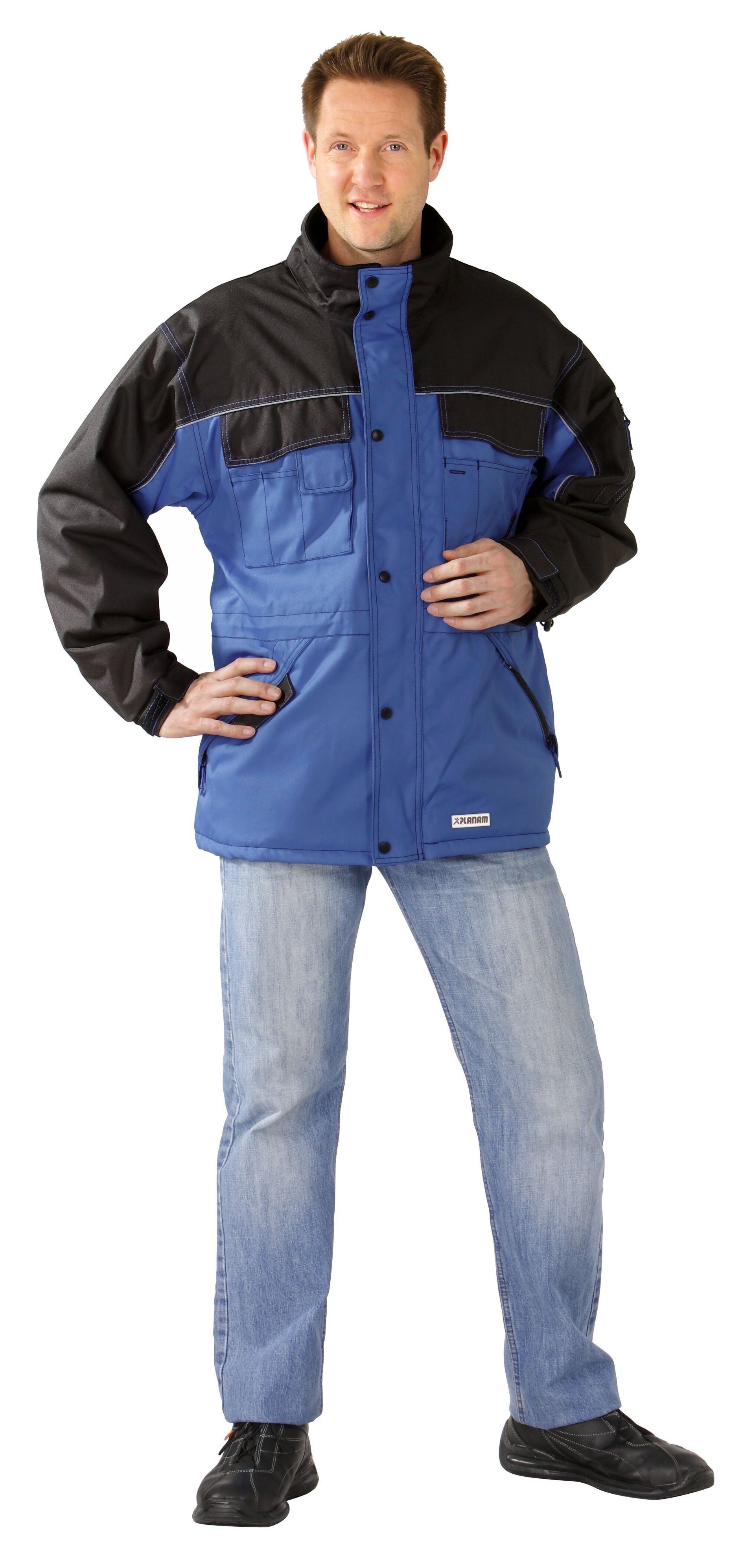 Planam Dust Parka Outdoor royalblau/schwarz Gr. S