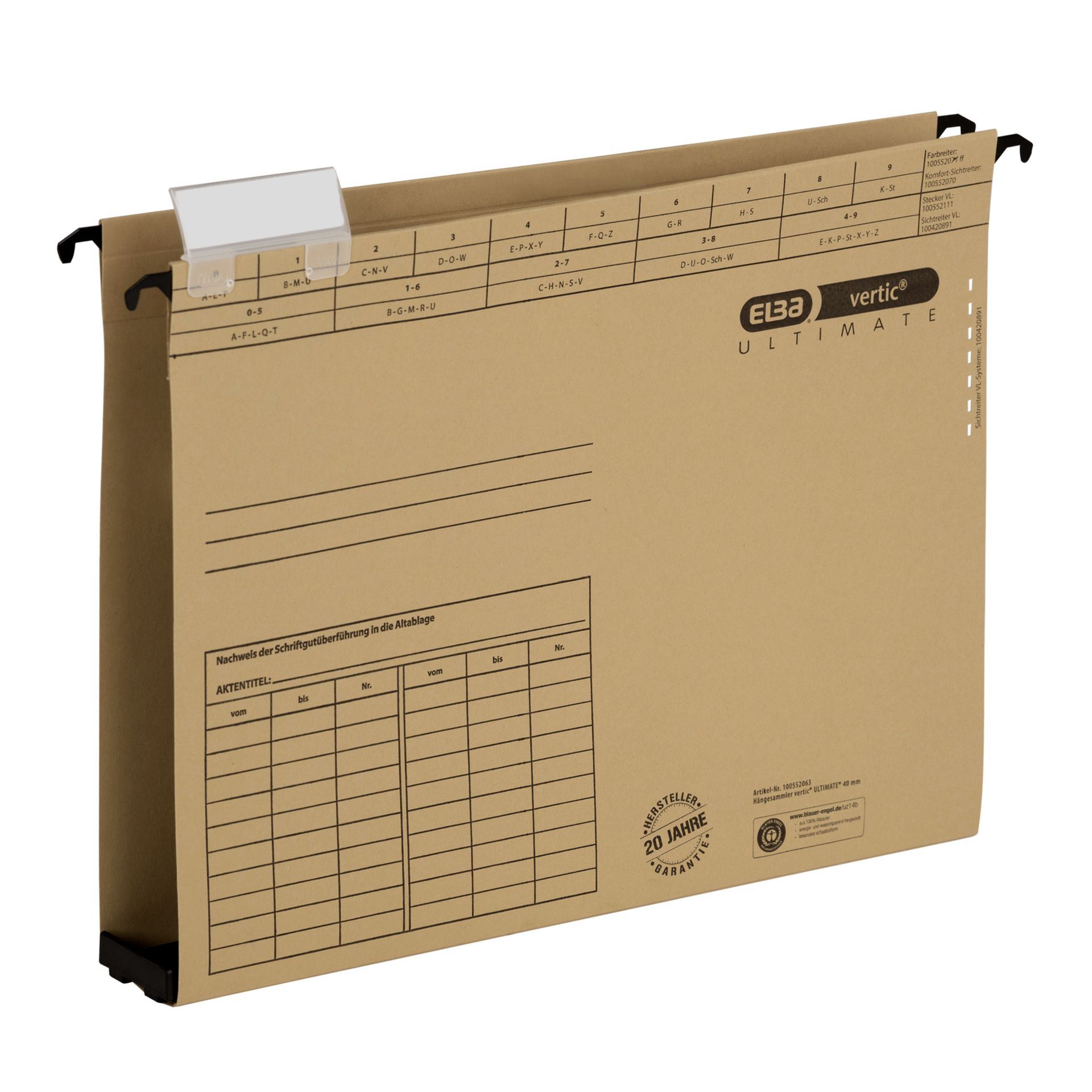 Hängesammler vertic Ultimate DIN A4 40mm Karton braun