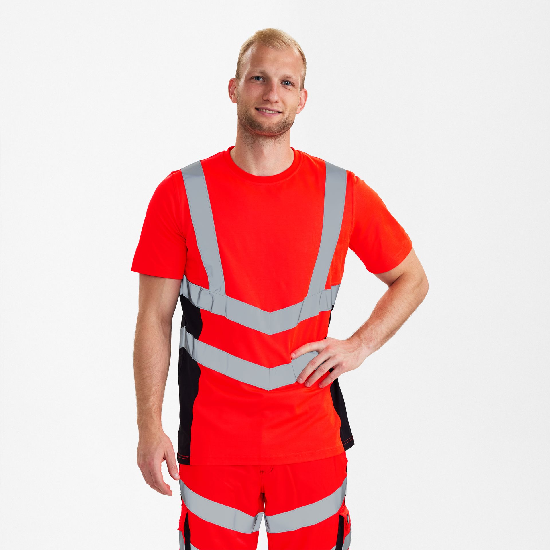 Safety T-Shirt Rot/Schwarz, Gr. M