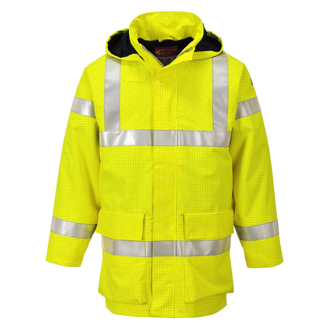 Portwest Bizflame Warnschutz-Regenjacke, Gelb, Gr. 2XL