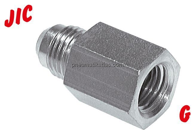 Reduziernippel UNF 7/16"-20(JIC-AG)-G 1/8"(IG), Stahl verzinkt