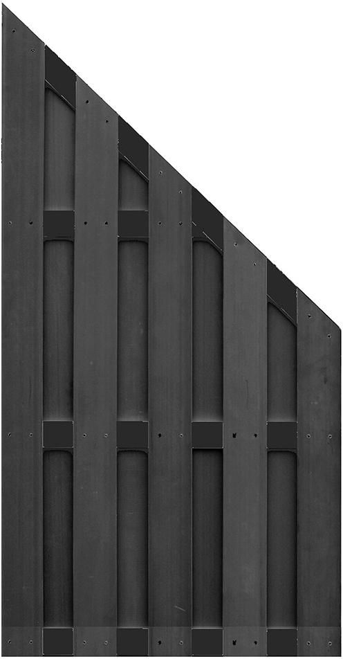 EMDEN Ecke ANTHRAZIT 90 x 180/90 cm, anthrazit4 Querriegel ALU WPC-Bretterzaun
