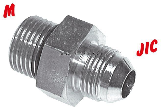 Doppelnippel M 10 x 1-UNF 7/16"-20(JIC), Stahl verzinkt
