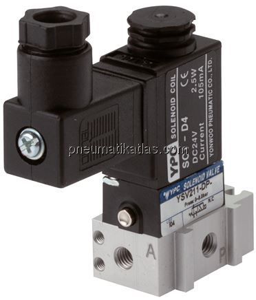 3/2-Wege Magnetventil, M 5, Federrückstellung (NC), 24 V=