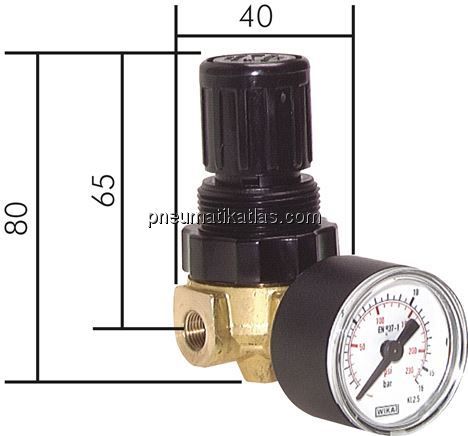 Mini-Druckregler G 1/8", 0,5 - 10 bar, nicht rücksteuerbar