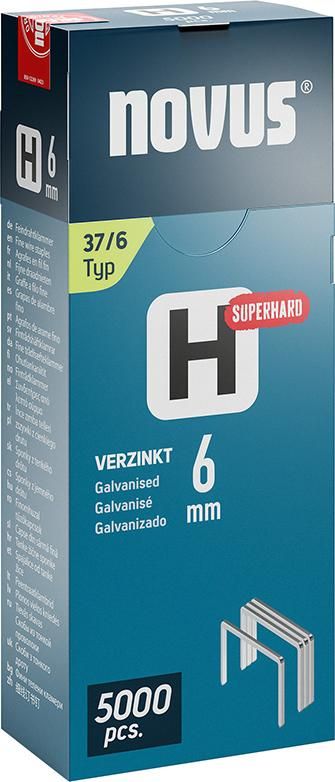 Feindrahtklammer H Typ 37/6 mm zn Novus VE à 5000 Stück