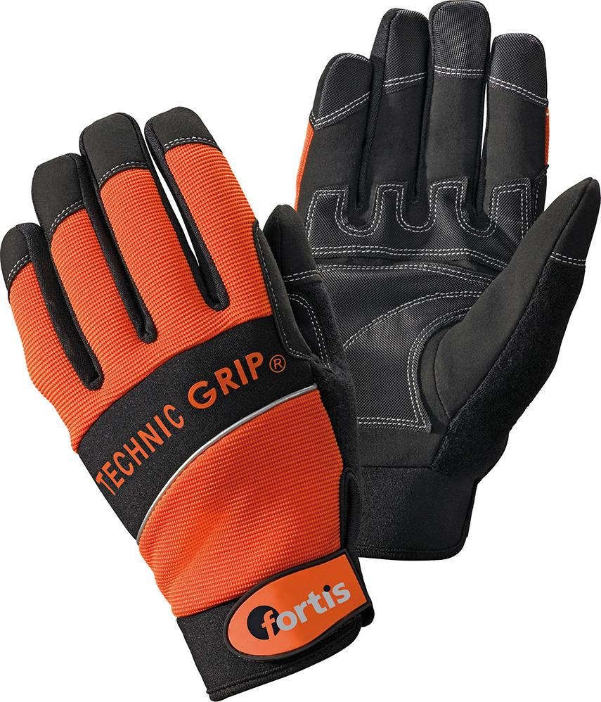 Handschuh TechnicGrip,Gr.8,orange/schwarz,FORTIS