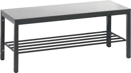 Sitzbank HPL B1000xT353xH401 mm RAL 7021/silbergrau mit Schuhrost