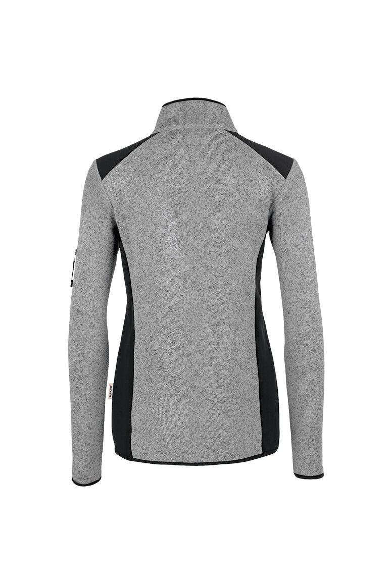 HAKRO Damen Strickfleecejacke grau meliert, XS