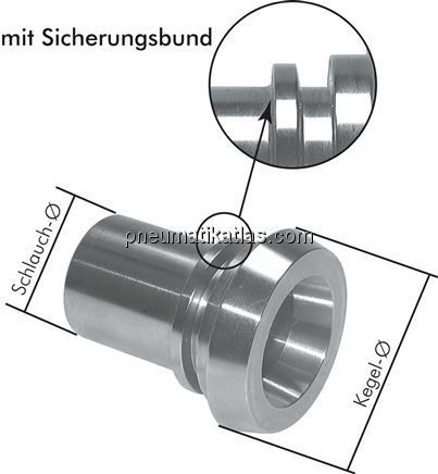 Schlauchkegelstutzen (Milchgew.) 28mm Kegel-13 (1/2")mm
