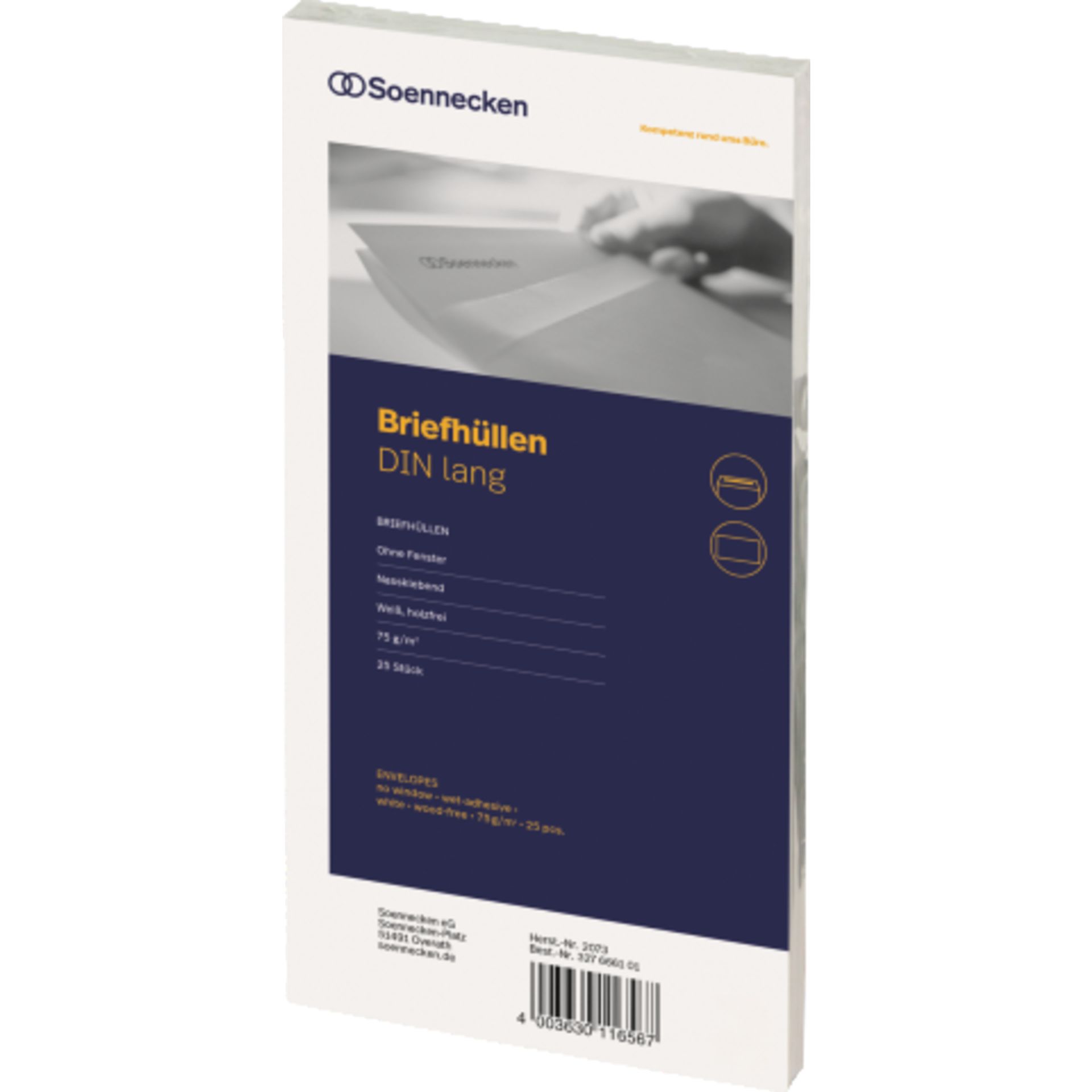 Briefhülle DIN lang oF nk weiß 25 St./Pack.
