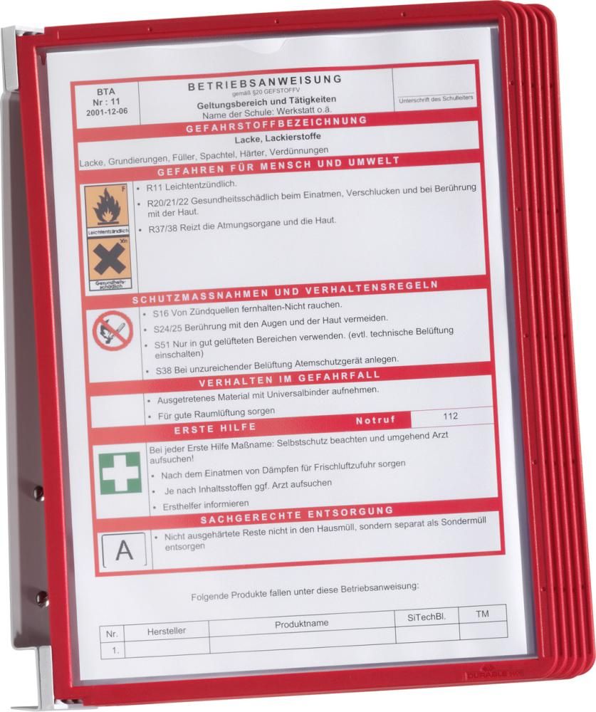 Sichttafelsystem rot, VE: 1 SET