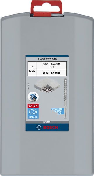 Bosch PRO SDS plus-5X Hammerbohrer-Set, 5/6/8/6/8/10/12 mm, 7-tlg