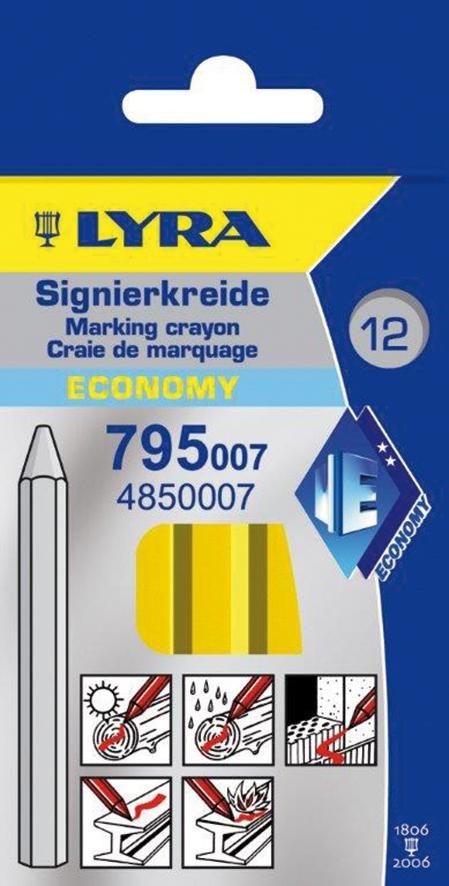 Lyra Signierkreide unpapiert 795 gelb a 12St.