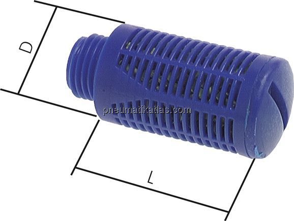 Schalldämpfer aus Kunststoff (Granulat), G 1/8"