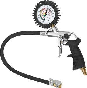 Hand-Reifenfüllmesser mitMomentstecker, Pist.form,starr, ungeeicht, Ø63mm, 0-12bar/170psi RIEGLER