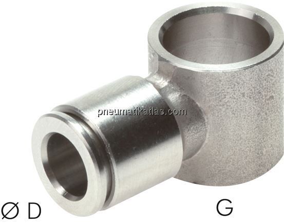 Steckanschluss, L-Ringstück G 1/8"-4mm, IQS-Edelstahl
