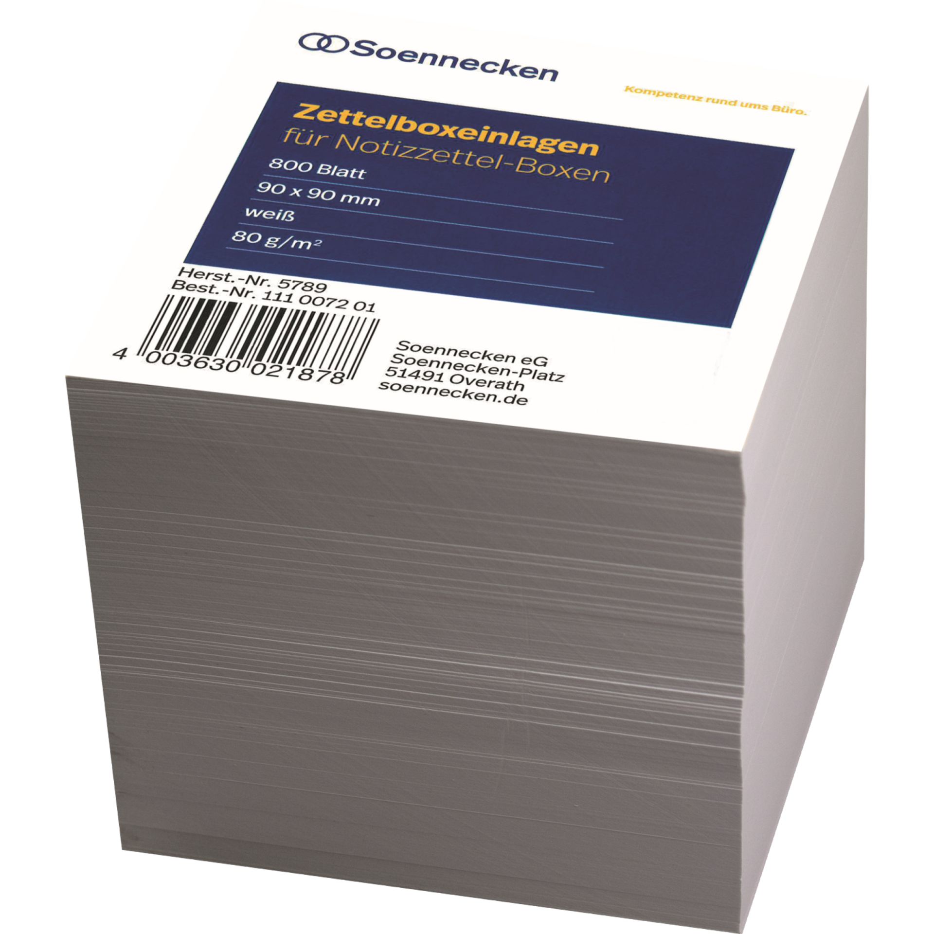 Zettelboxeinlage 9x9cm 80g 800Blatt ws