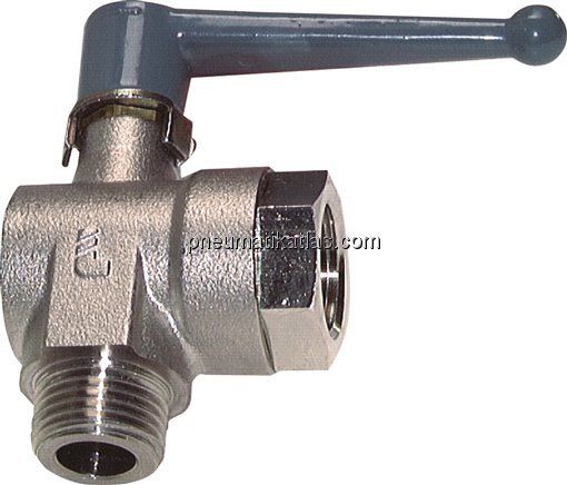 Messing-Winkelkugelhahn, G 1/8" (AG/IG), PN 20