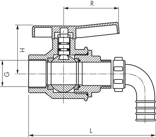 Kunststoff-Ablasshahn G 3/4", PN 4