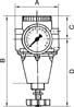 Druckregler BR Standard, G3/8" DN6, BG 1, 0,5-10bar, inkl. Manometer, RIEGLER