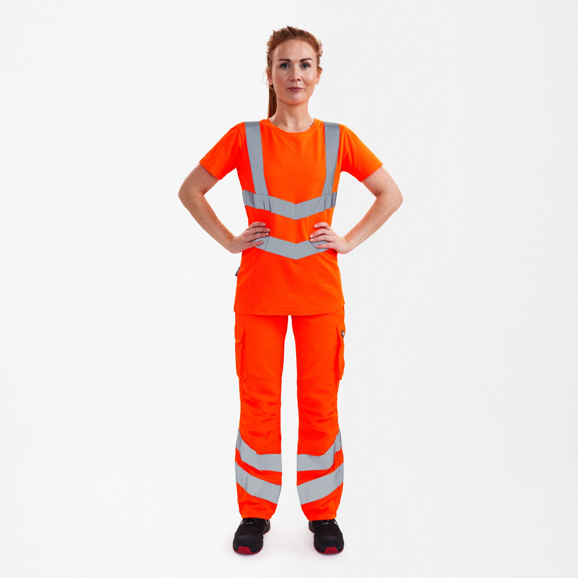 Safety Damen T-Shirt Hi-vis Orange, Gr. L