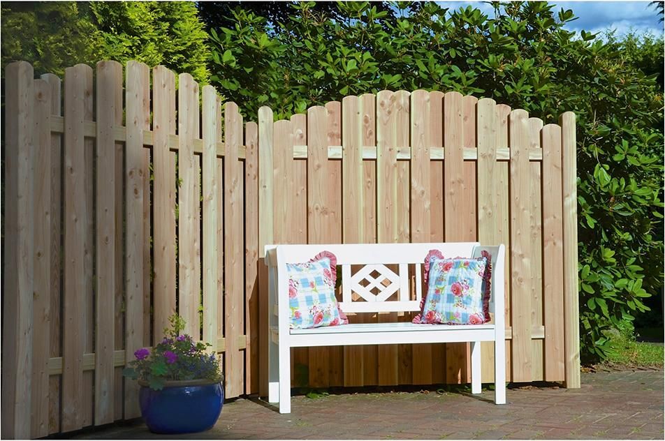 BASENO Lärche/Douglasie 180 x 180/160 cm Bogen, Lamellen 14/120 mm, Riegel 20/65 mm