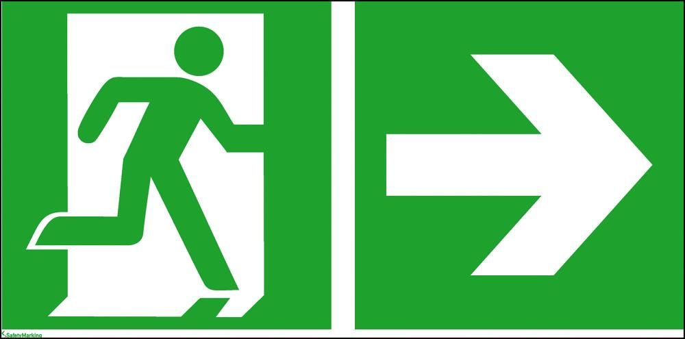 Fluchtwegschild Folie B300xH150 mm Notausgang