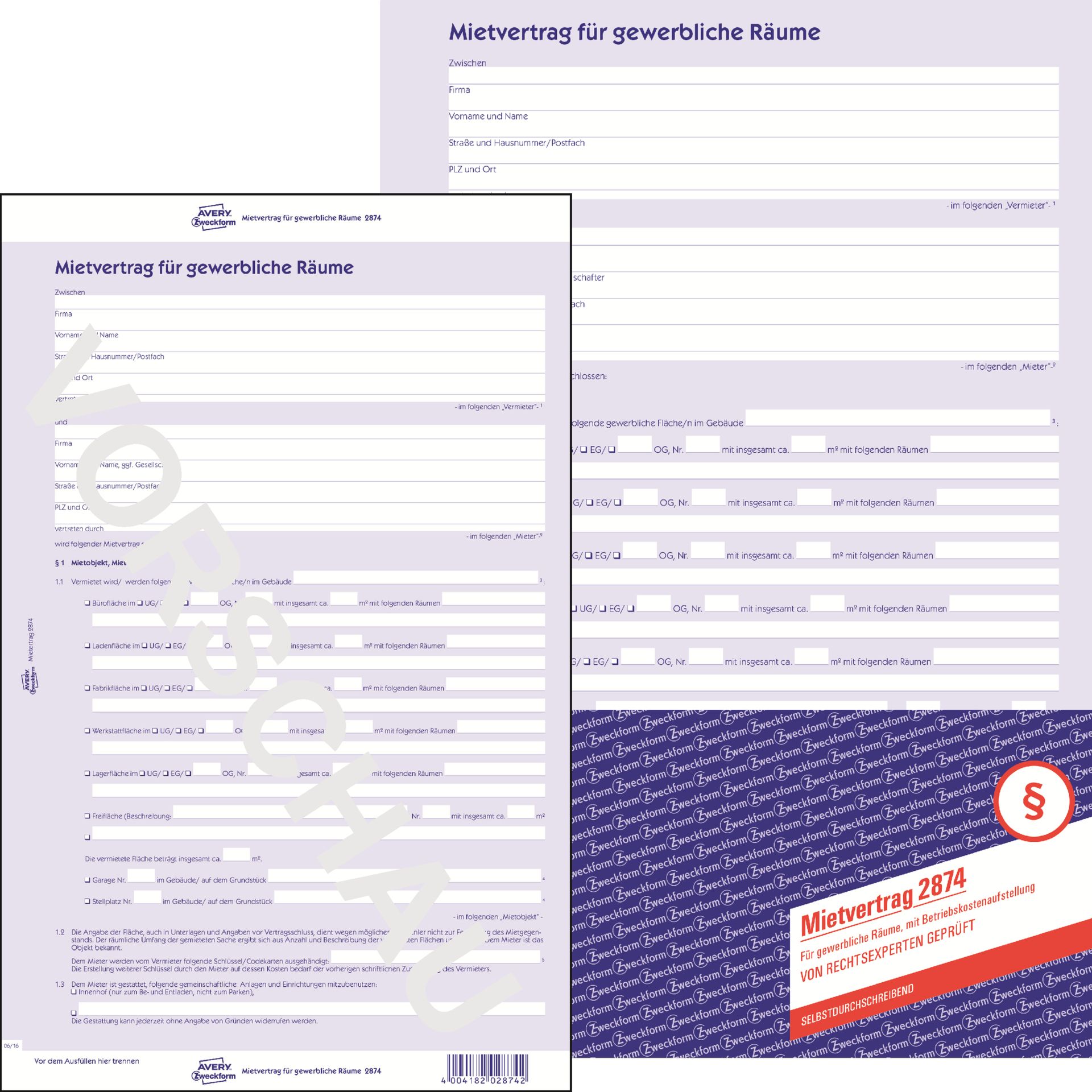 Mietvertrag A4 6seitig 5 St./Pack.