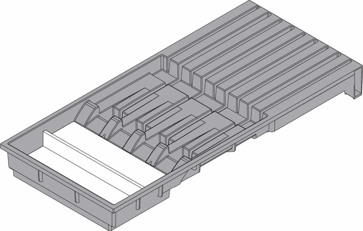 AMBIA-LINE Messerhalter, für 4 große und 5 kleine Messer, Breite=186 mm, für LEGRABOX/MERIVOBOX, oriongrau matt