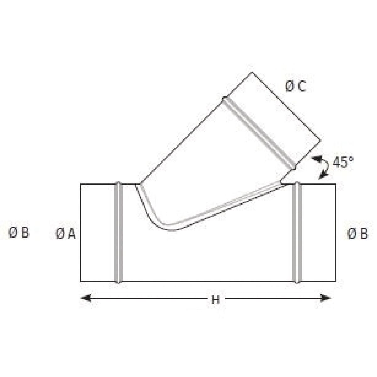Abzweigstück Holzkraft Ø 80/80/80