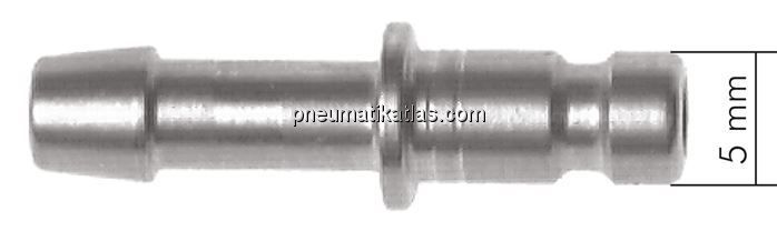 Kupplungsstecker (NW2,7) M 5(AG), Messing