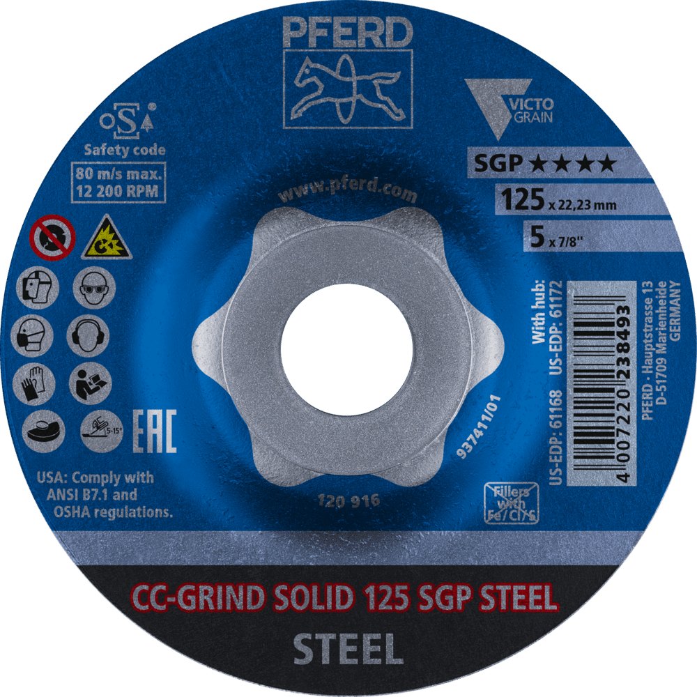 PFERD CC-GRIND (inkl. SOLID, FLEX, STRONG) CC-GRIND SOLID 125 SGP STEEL