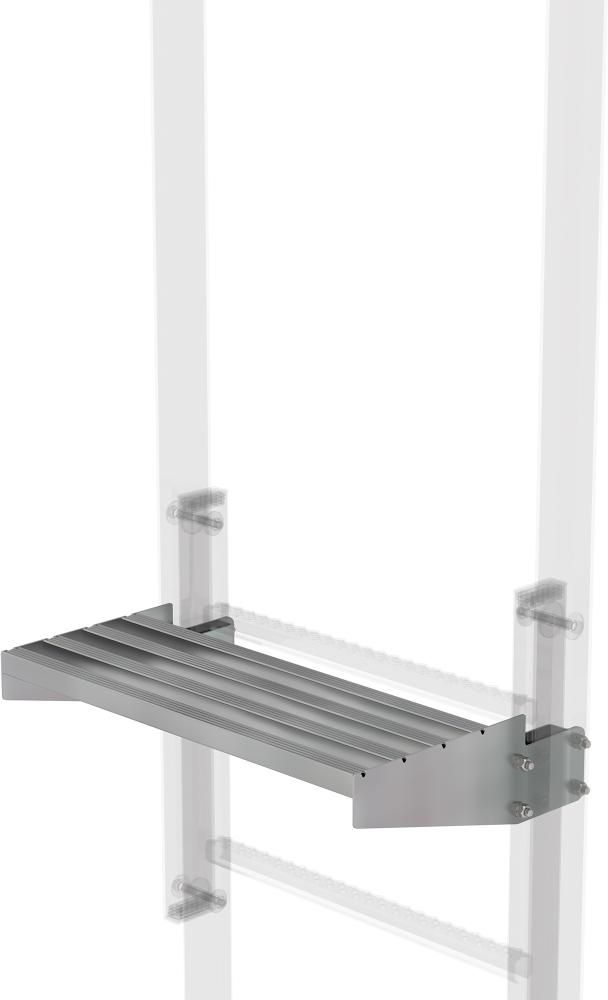 Ausstiegstritt B 520 mm Spaltmaß 100 mm Alu blank