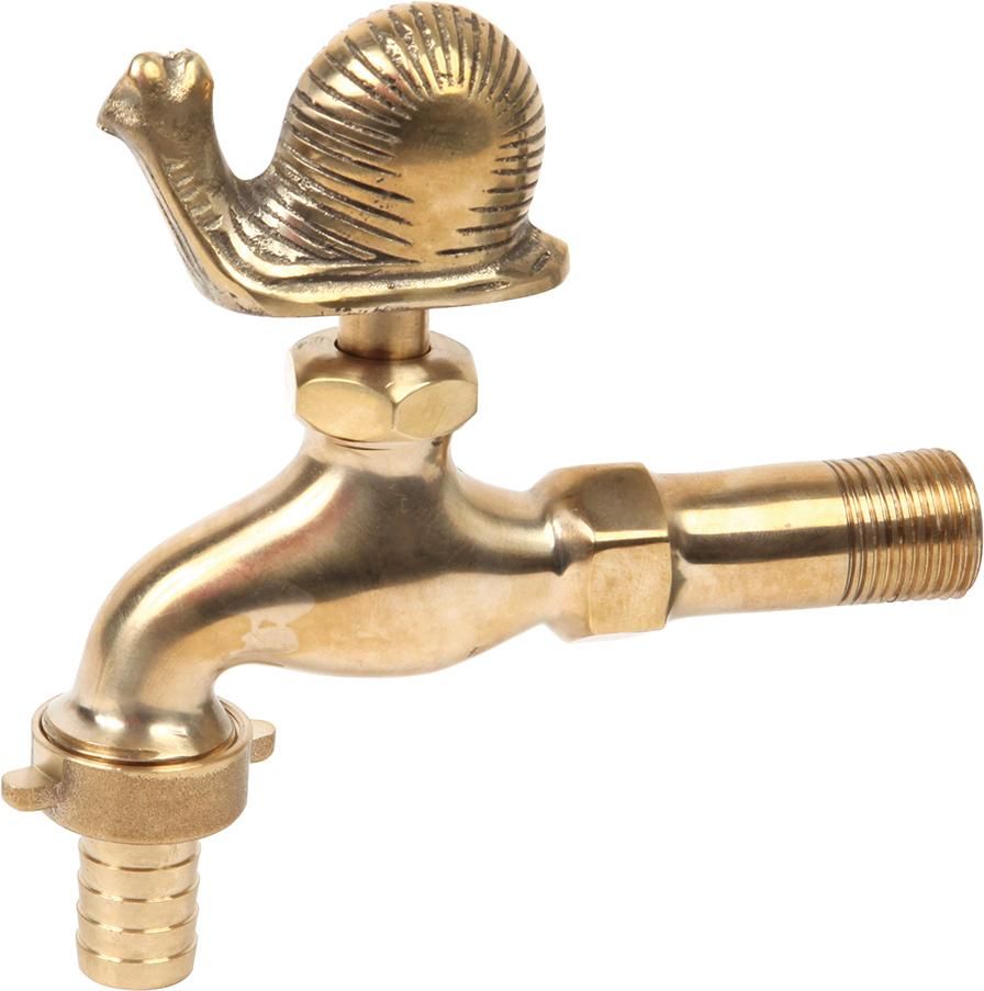 Zierwasserhahn SchneckeMessing 1/2"Floraworld affungsartikel