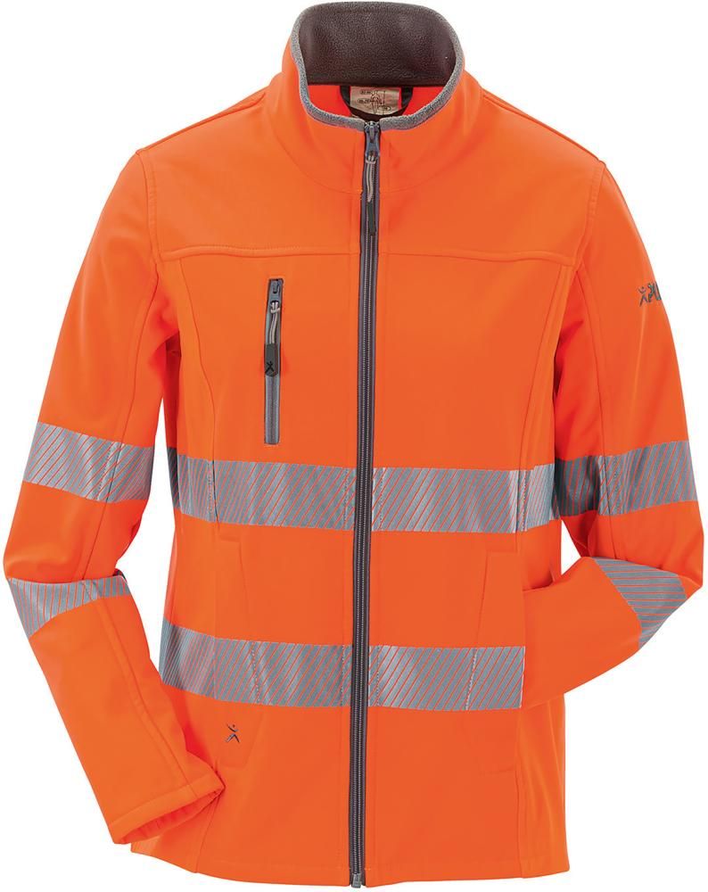 Planam Norit Damen-Warnschutz-Softshelljacke, Warnorange, Gr. 54