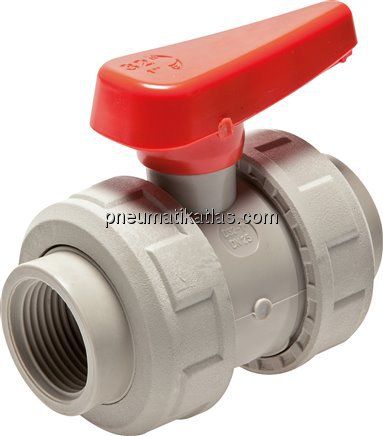 Kugelhahn, PP-H / EPDM, Rp 1/2" (Industrieausführung)